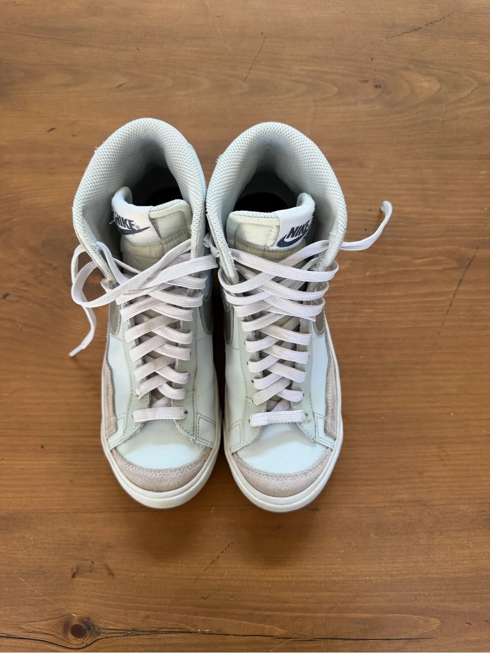 Nike Women's Blazer Mid-Top Sneakers in Pale Pink and White